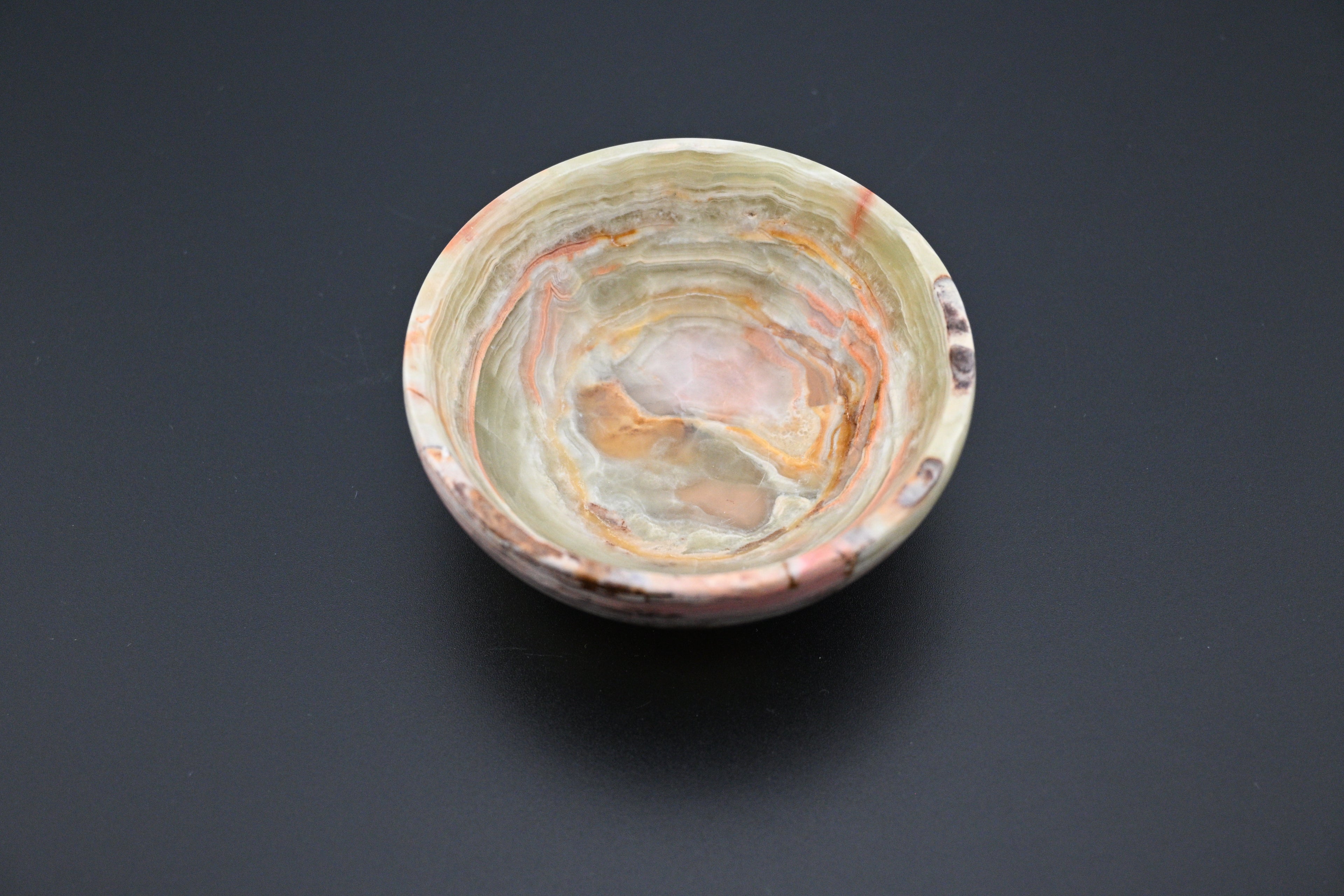 Polished Onyx Dish – Natural Multicolored Stone