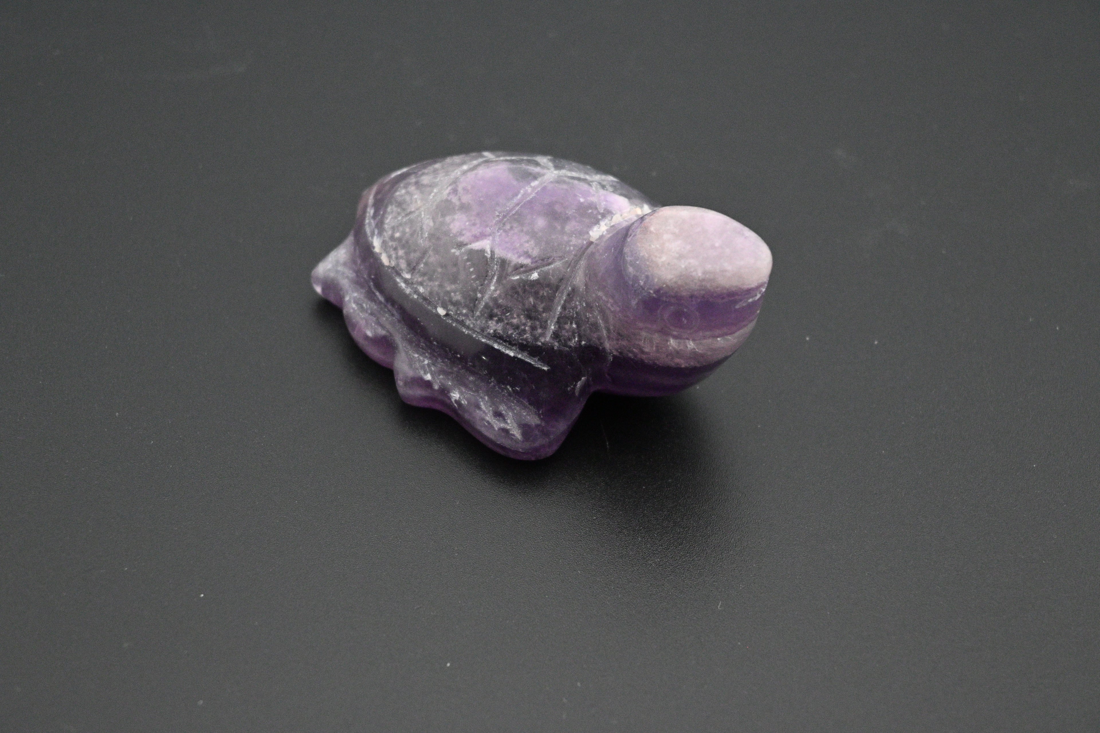 Fluorite Turtle Carving – Handcrafted Gemstone Sculpture