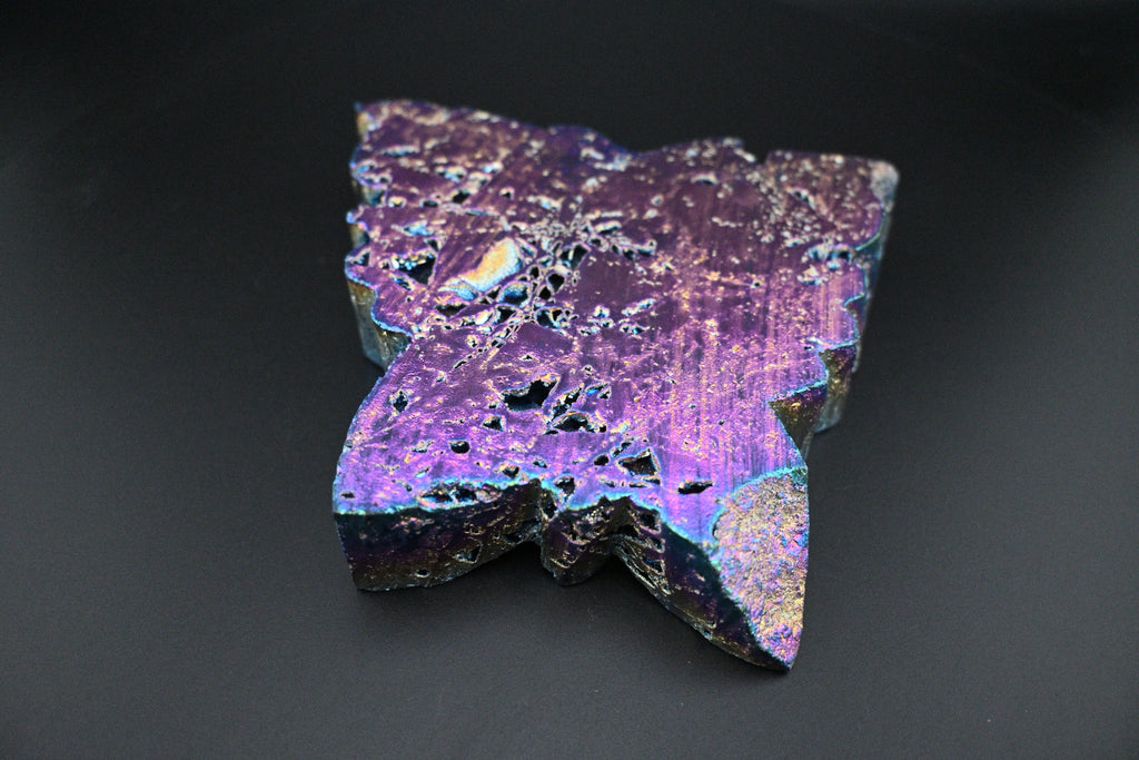 Titanium Aura Butterfly Carving - Sphalerite and Quartz