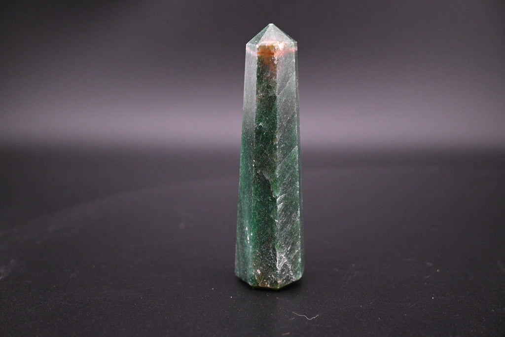 Green Aventurine Tower - Octagonal tapered Tower with Beveled Base