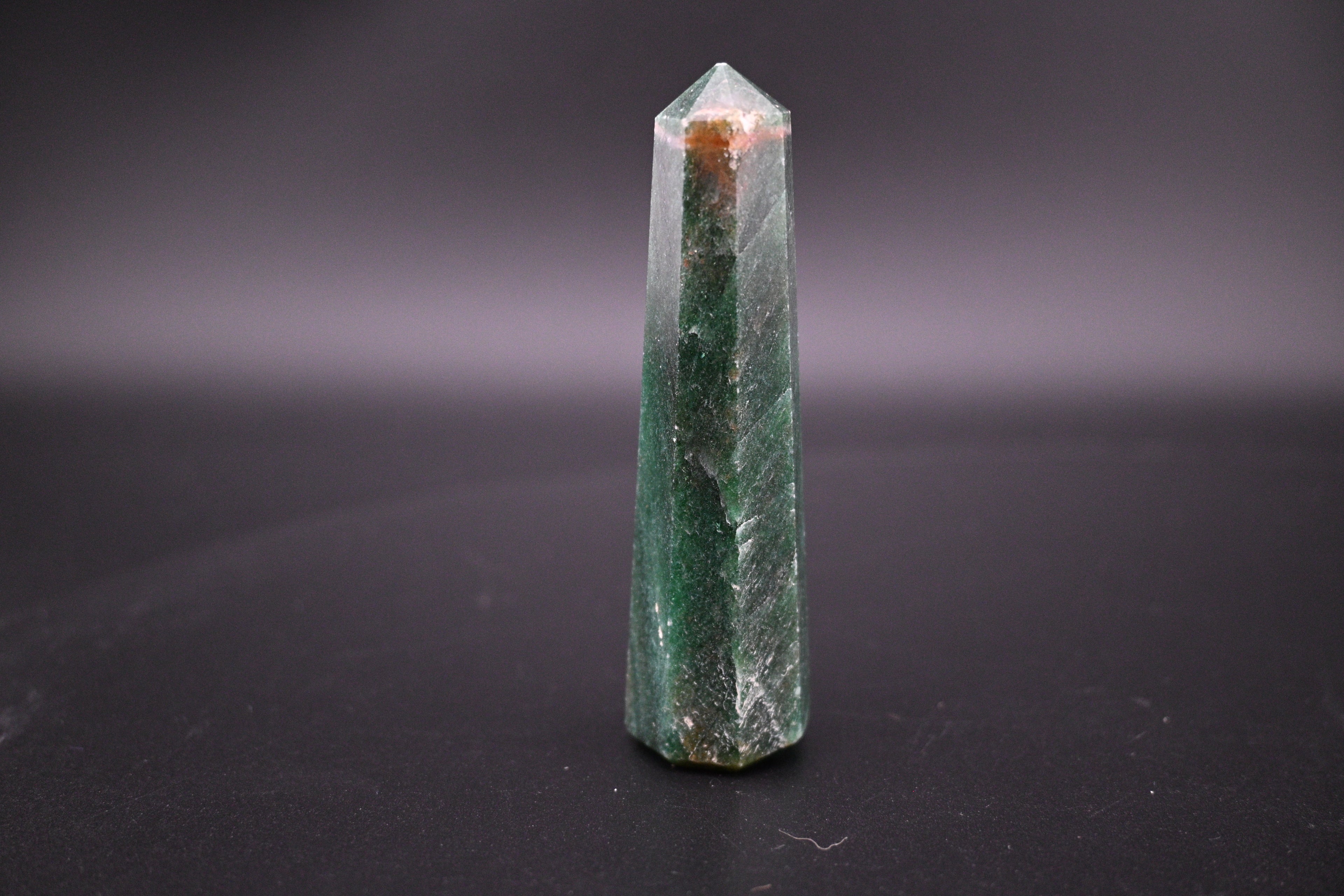 Green Aventurine Tower - Octagonal tapered Tower with Beveled Base