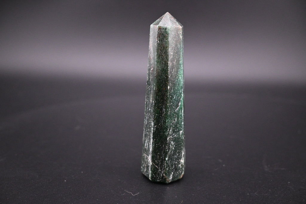 Green Aventurine Tower - Octagonal tapered Tower with Beveled Base