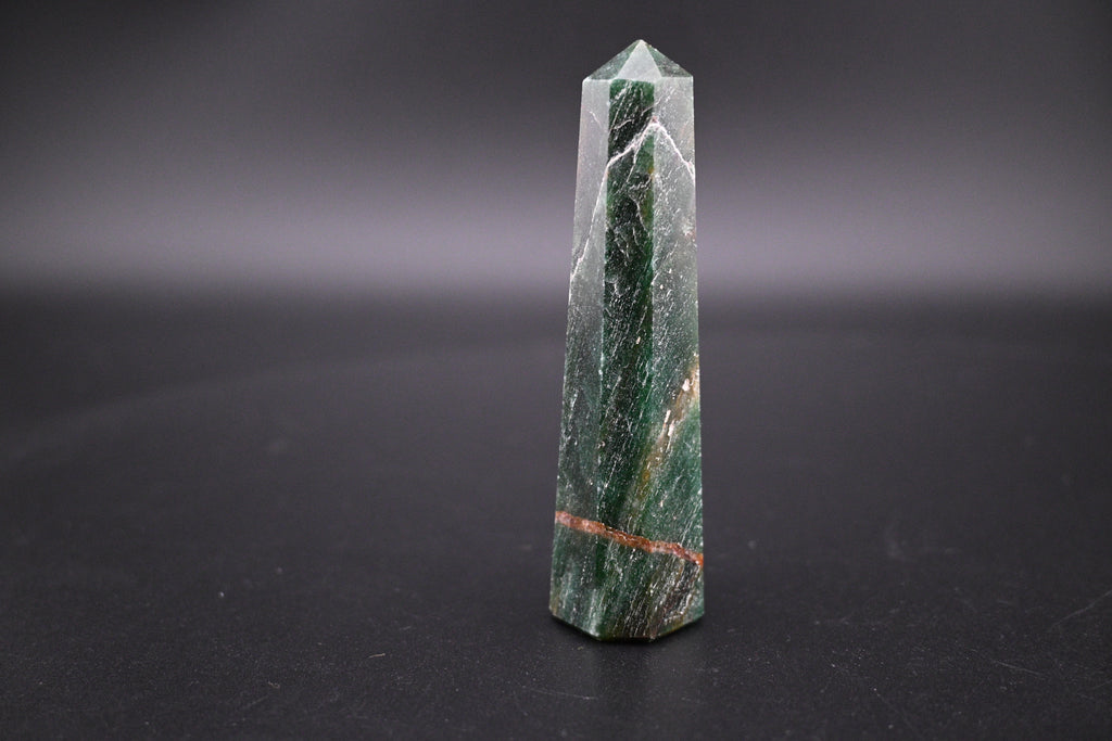 Green Aventurine Tower - Octagonal tapered Tower with Beveled Base