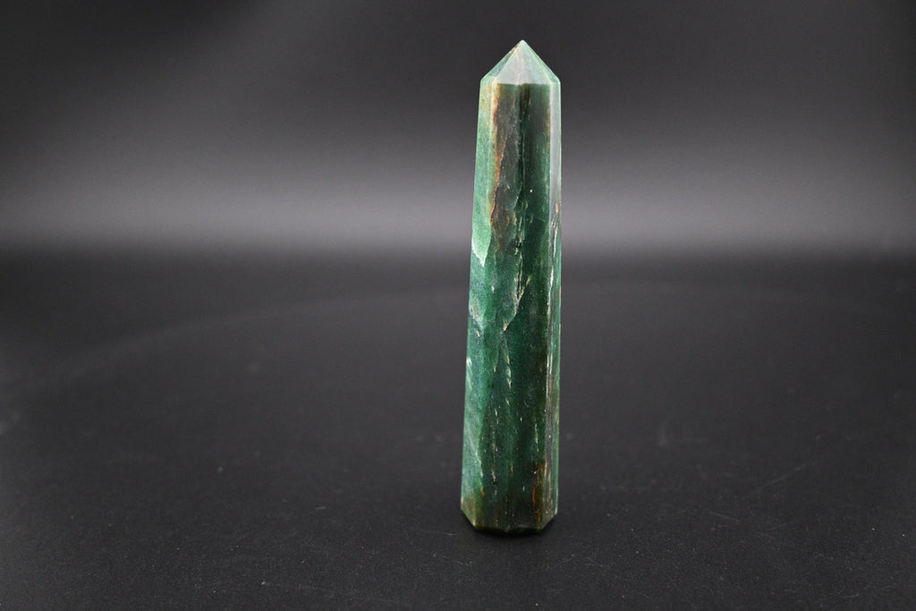 Green Aventurine Tower - Octagonal tapered Tower with Beveled Base