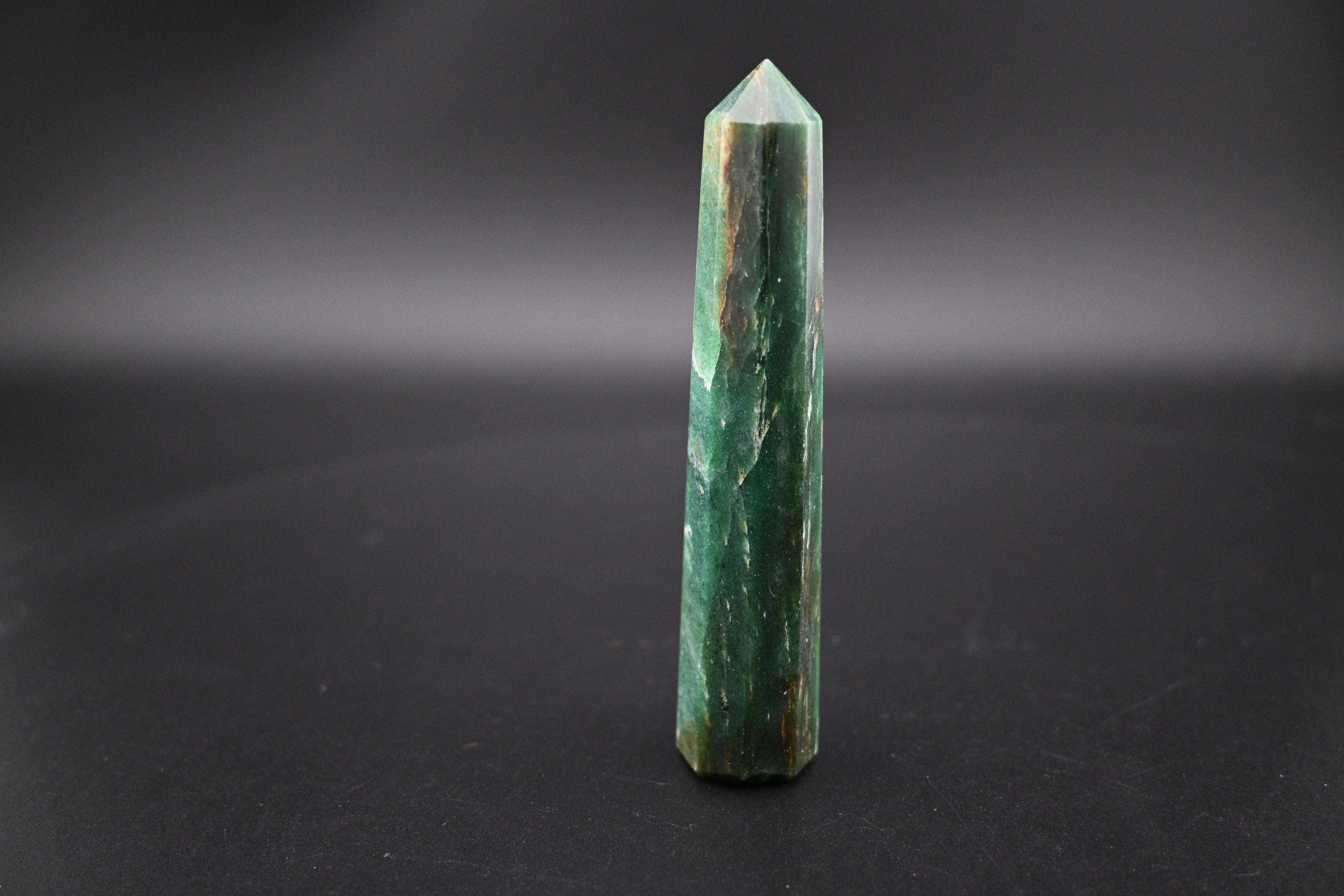 Green Aventurine Tower - Octagonal tapered Tower with Beveled Base