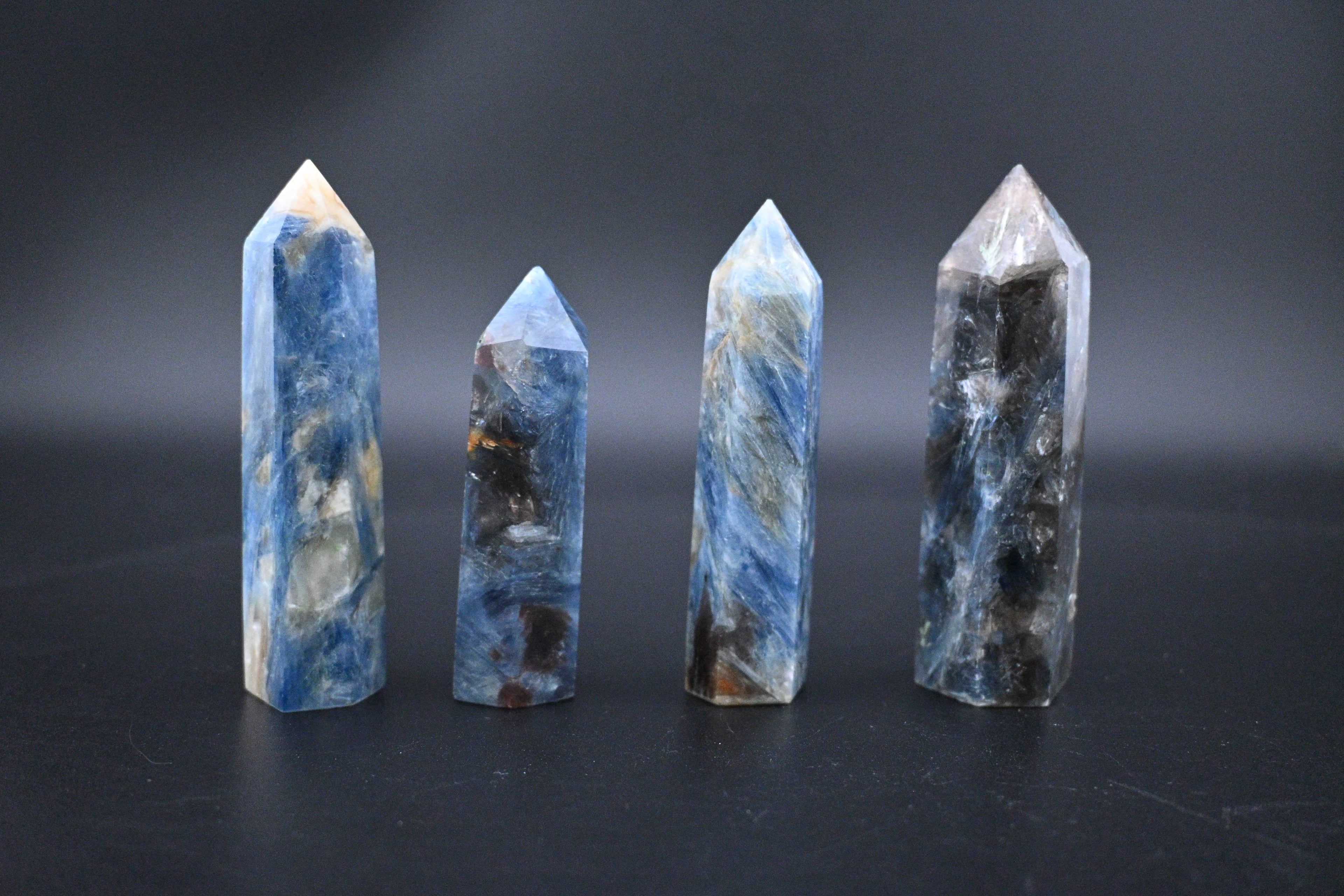 Blue Kyanite Towers- Elegant Six-Sided Shimmering Stone