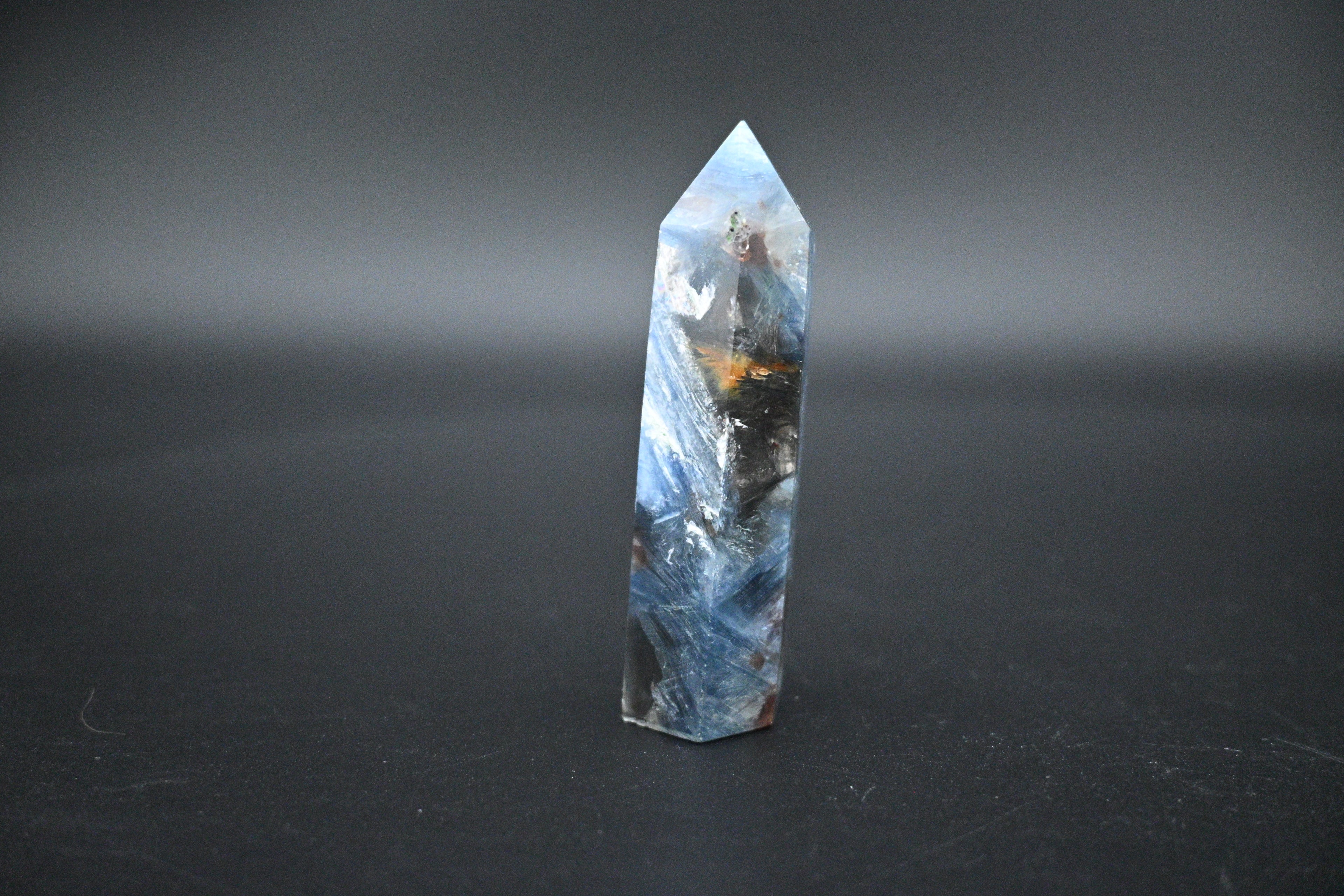 Blue Kyanite Towers- Elegant Six-Sided Shimmering Stone