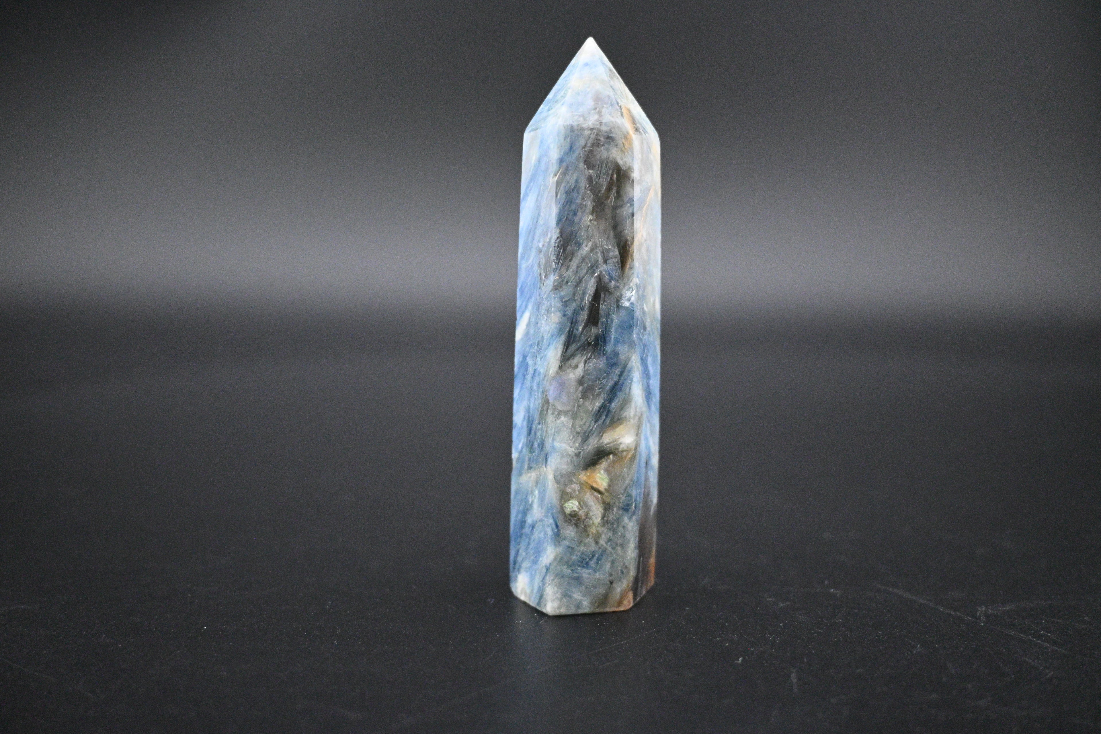 Blue Kyanite Towers- Elegant Six-Sided Shimmering Stone
