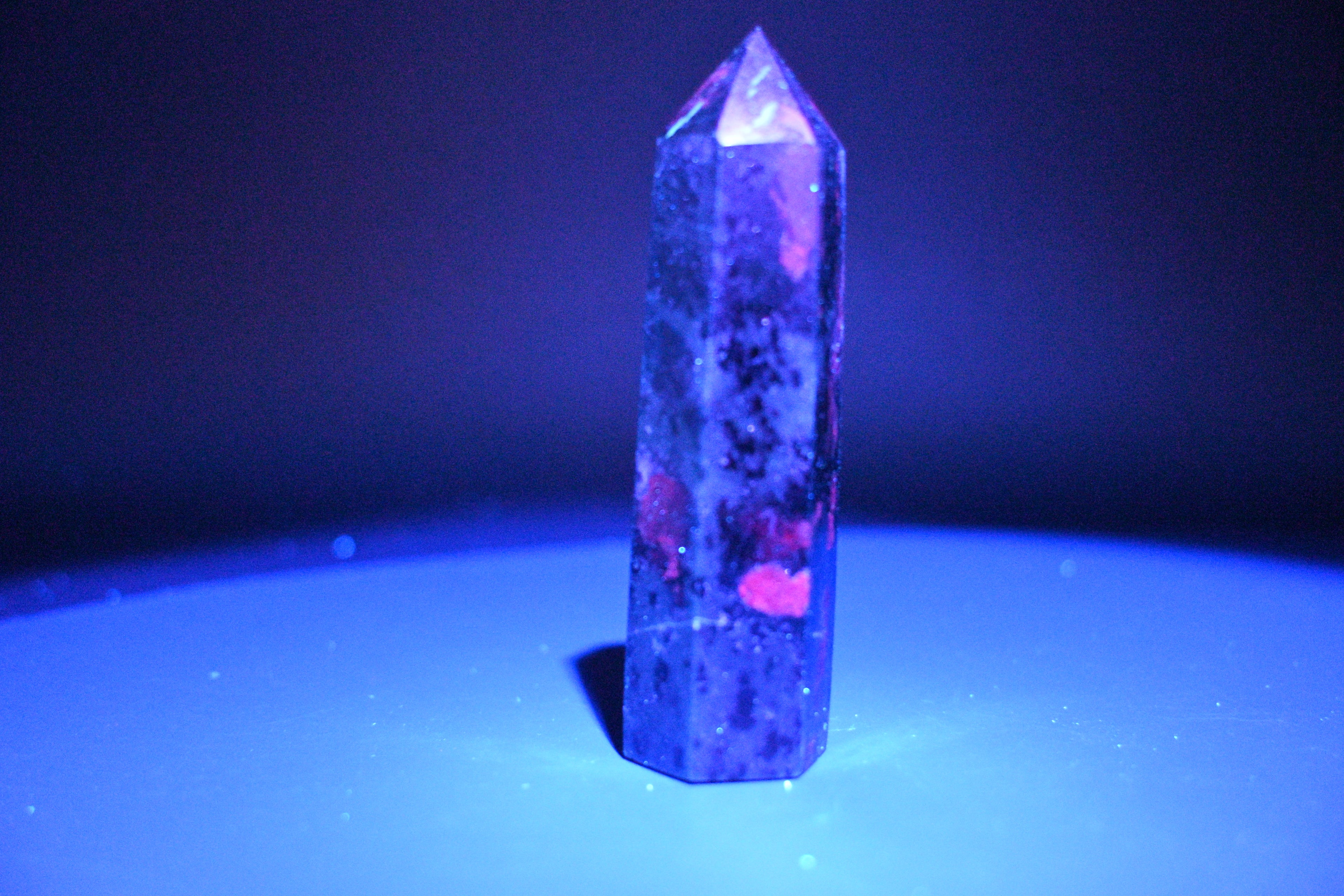 Ruby Zoisite Towers - Hexagonal and UV Reactive