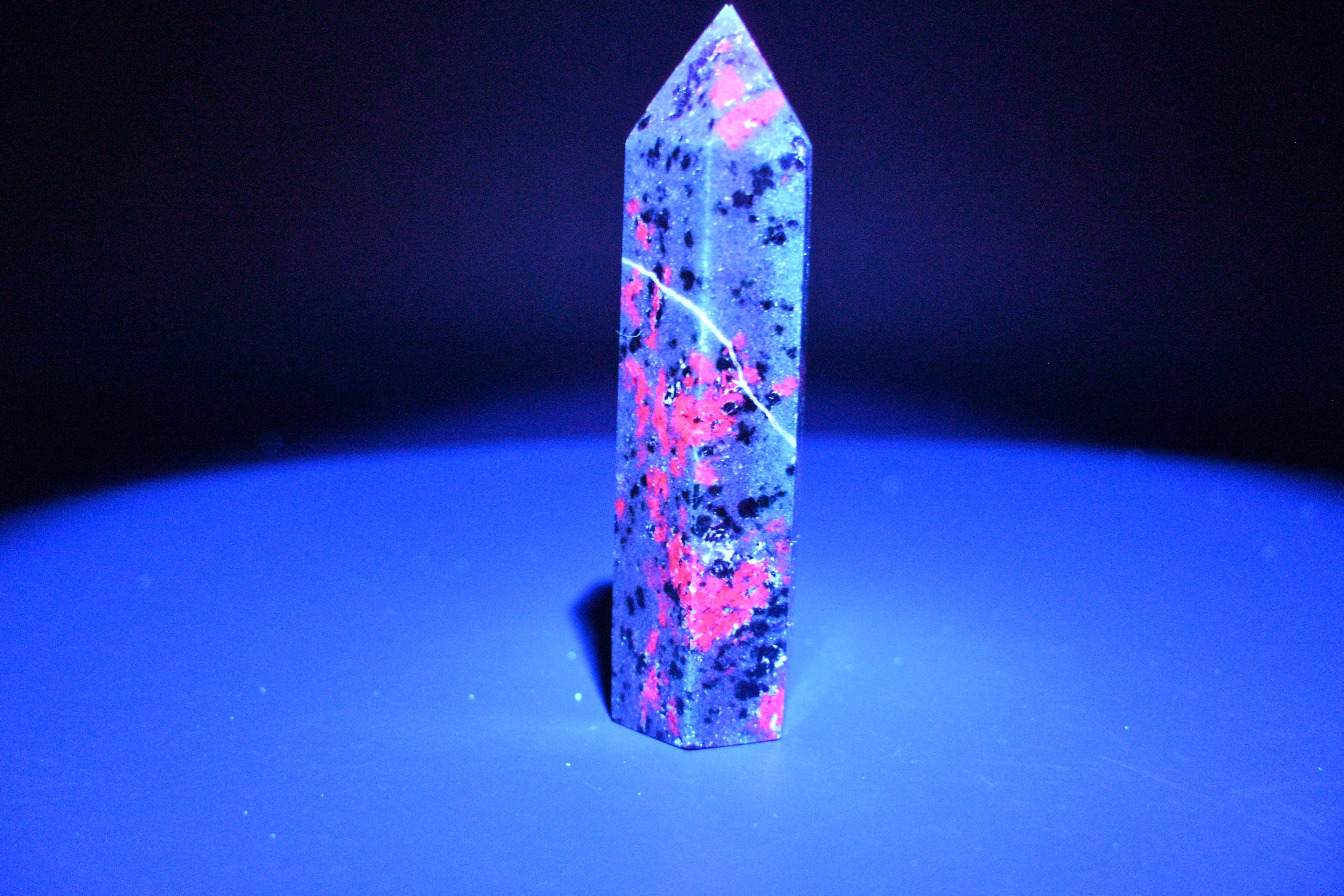 Ruby Zoisite Towers - Hexagonal and UV Reactive