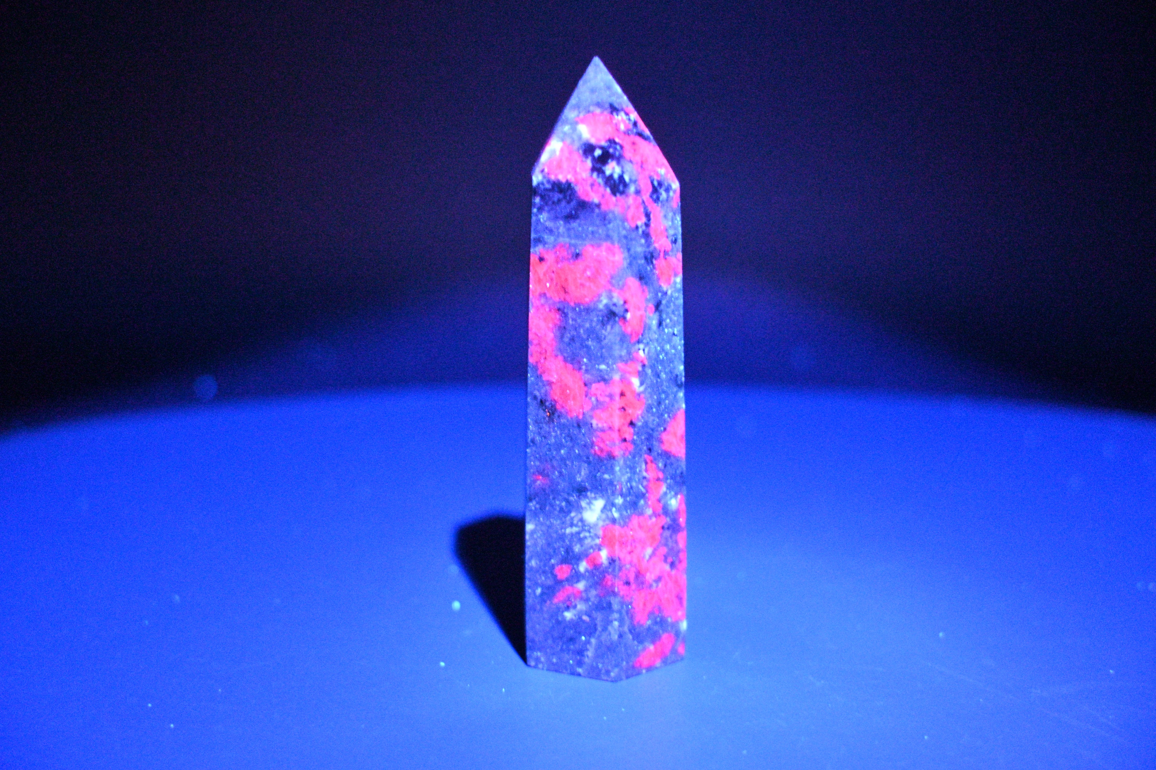 Ruby Zoisite Towers - Hexagonal and UV Reactive