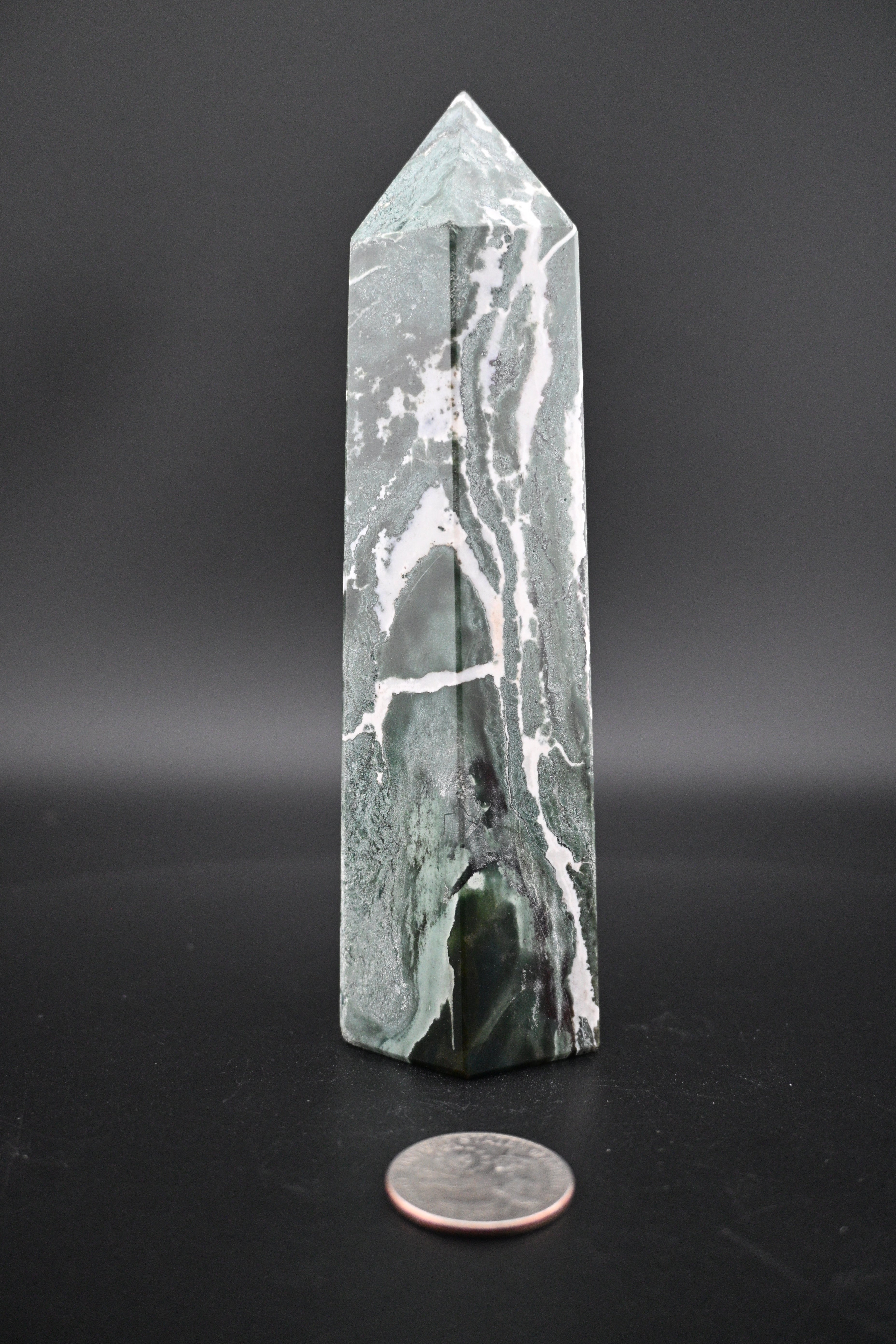 Green Zebra Jasper Tower