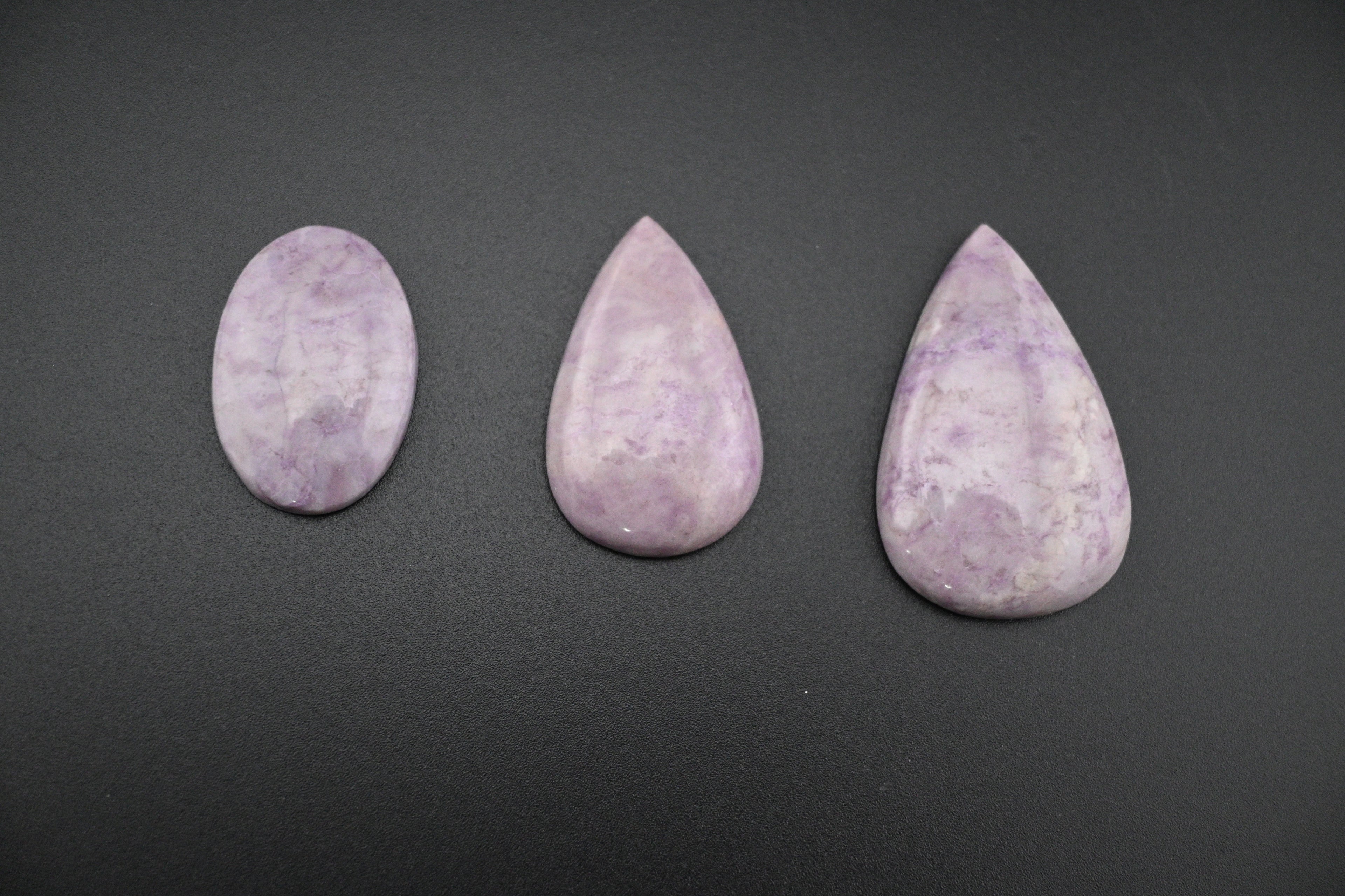 Lavender Jade Cabochons – Polished Natural Stone from Turkey