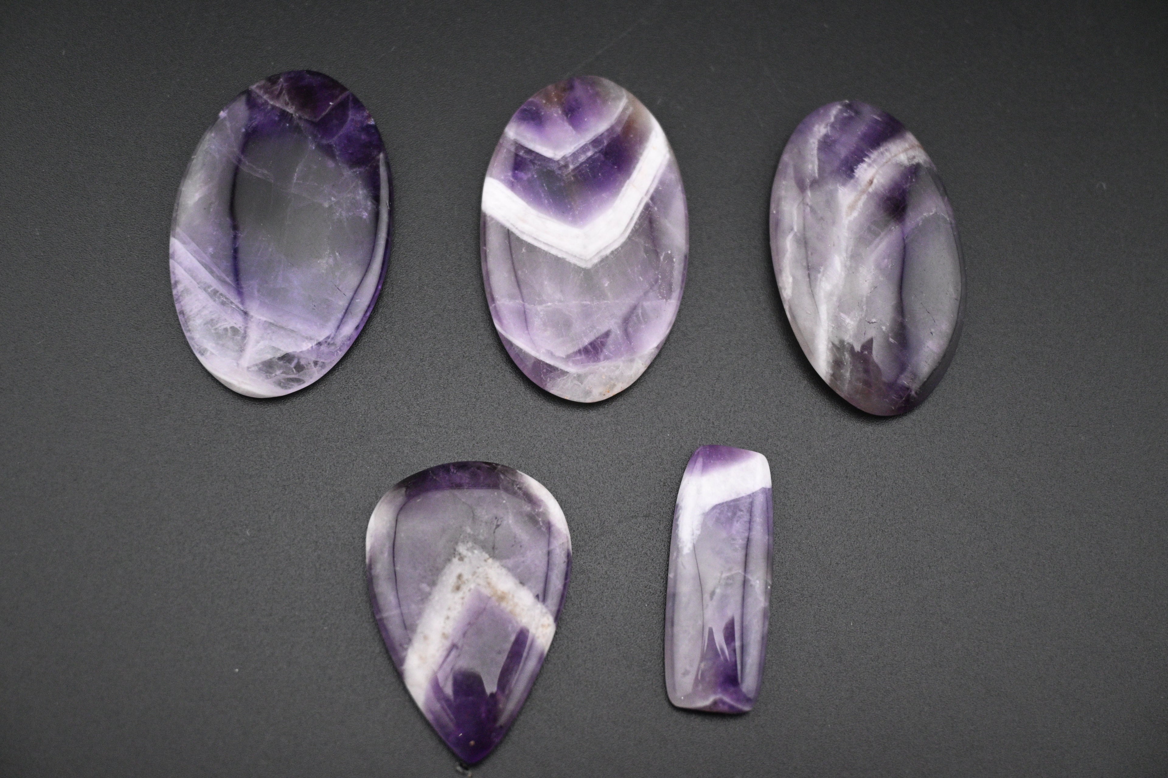 Chevron Amethyst Cabochon