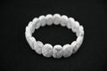 Howlite Oval‑Bead Stretch Bracelet