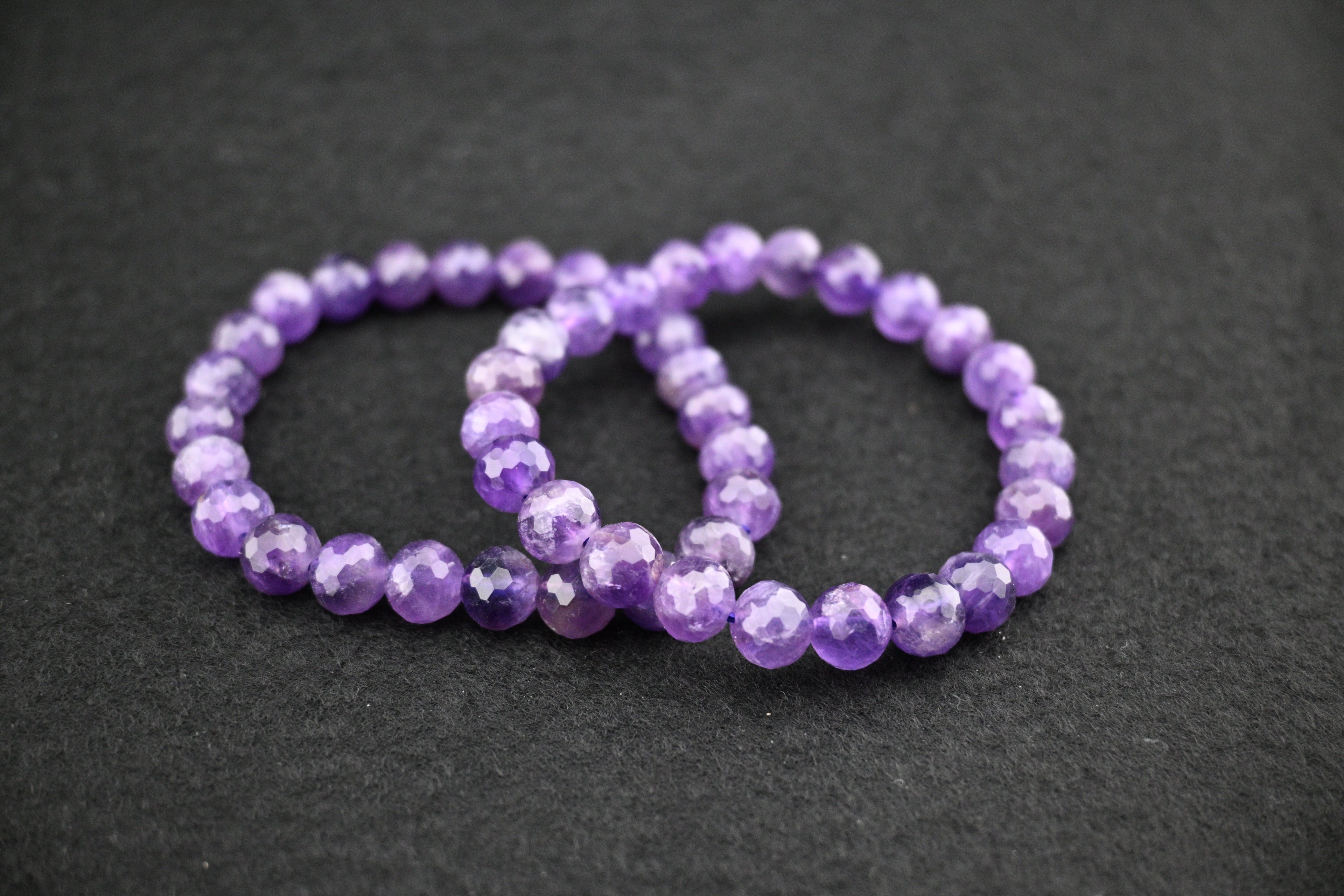 Amethyst Facet Bead Bracelet