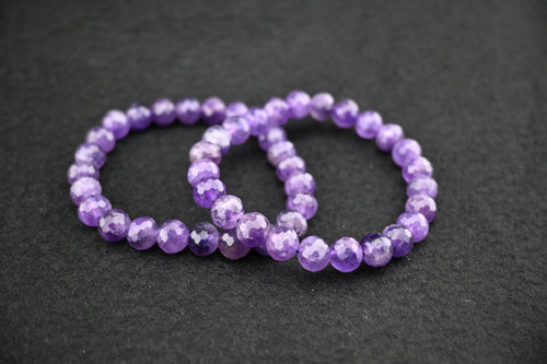 Amethyst Facet Bead Bracelet