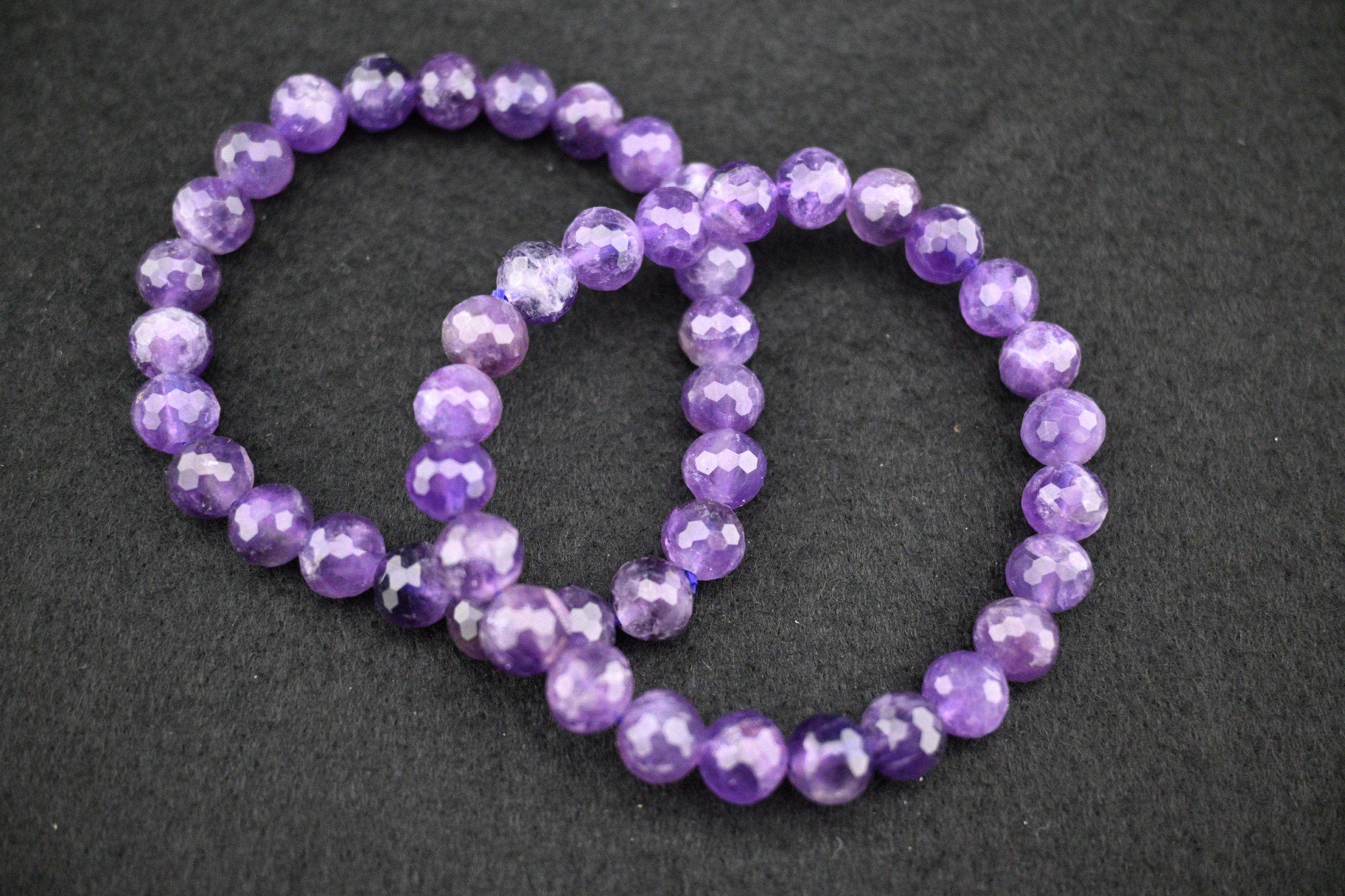 Amethyst Facet Bead Bracelet