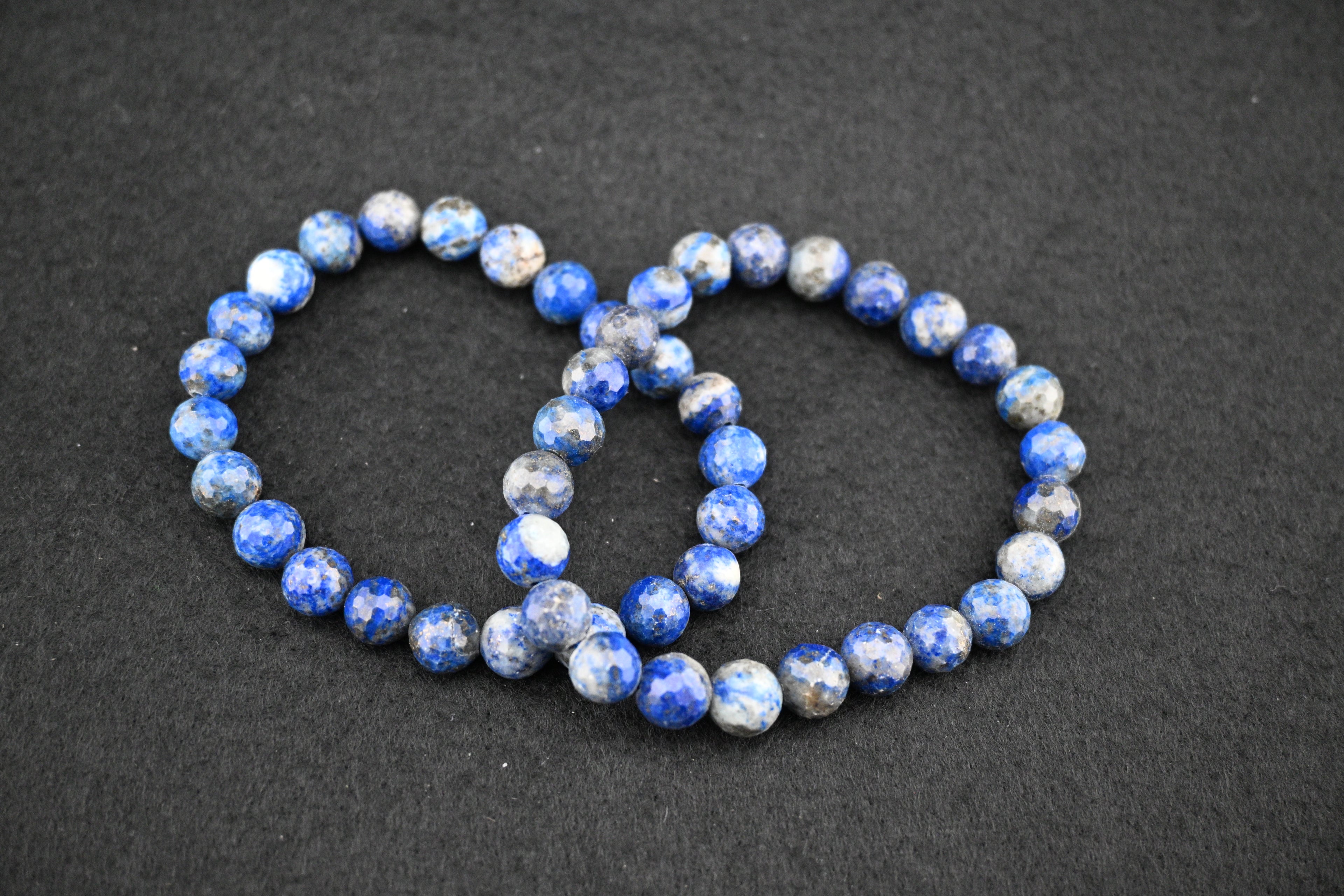 Lapis Lazuli Facet Bead Bracelet