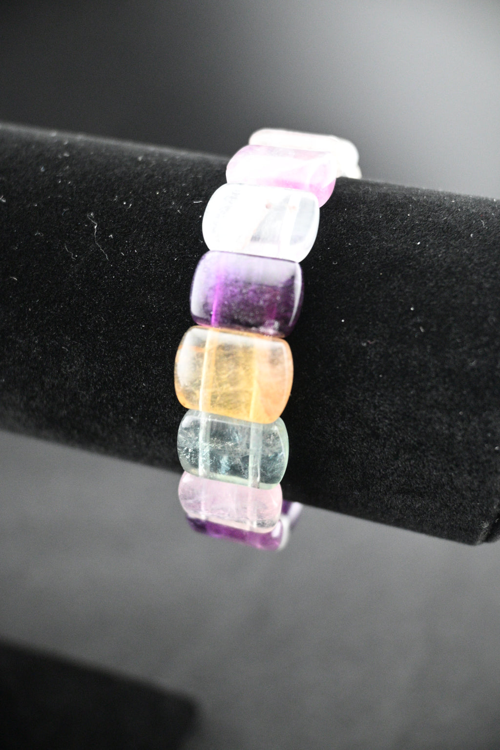 Flat Rainbow Fluorite Bracelet