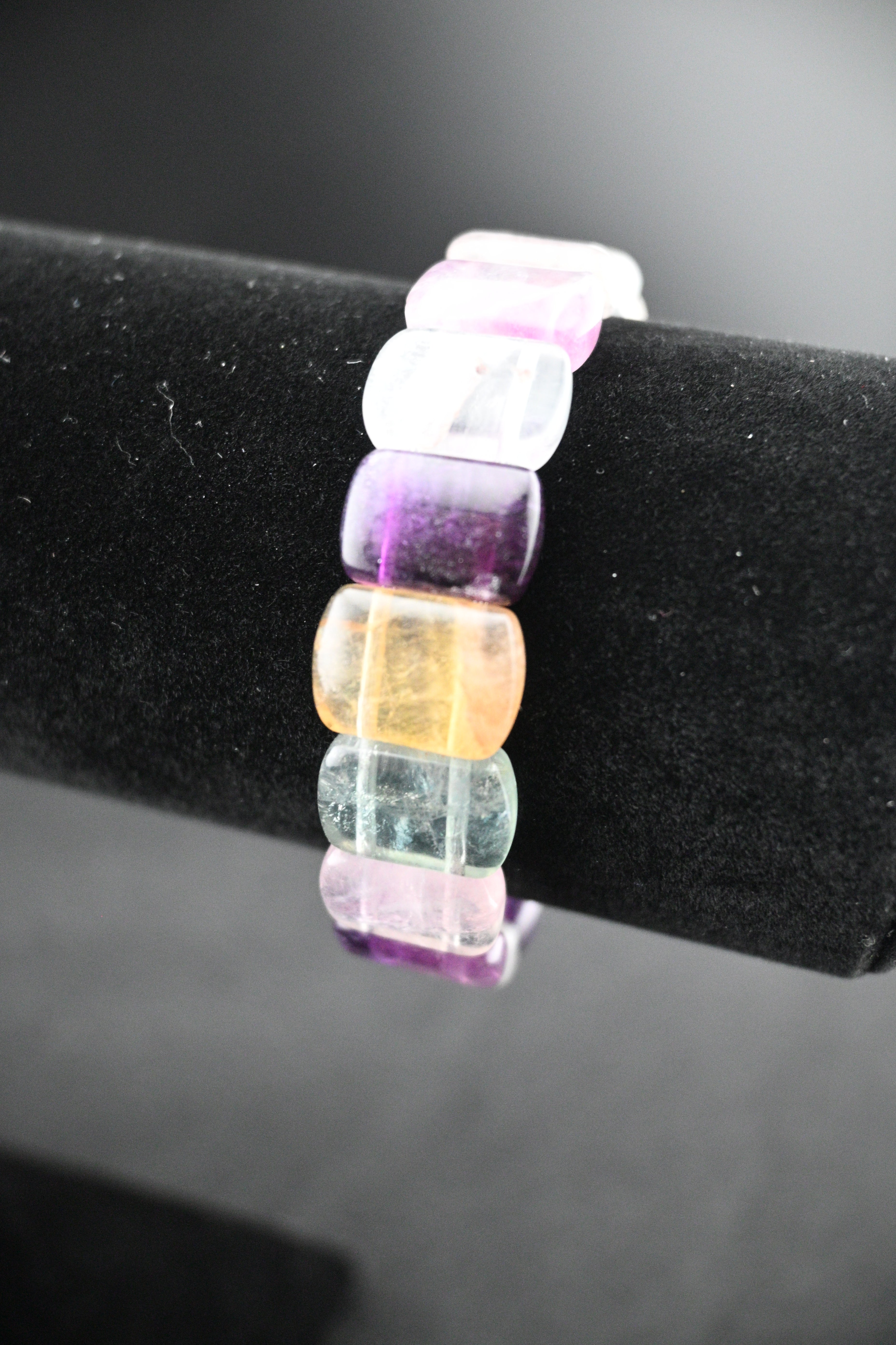 Flat Rainbow Fluorite Bracelet