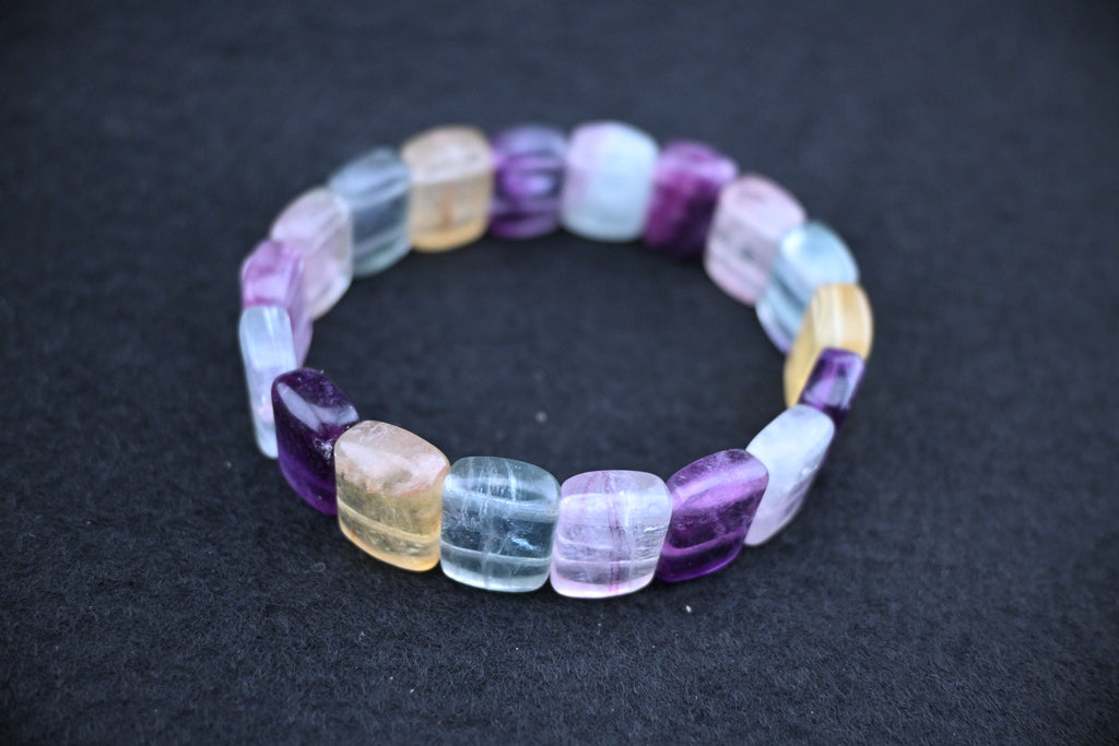 Flat Rainbow Fluorite Bracelet