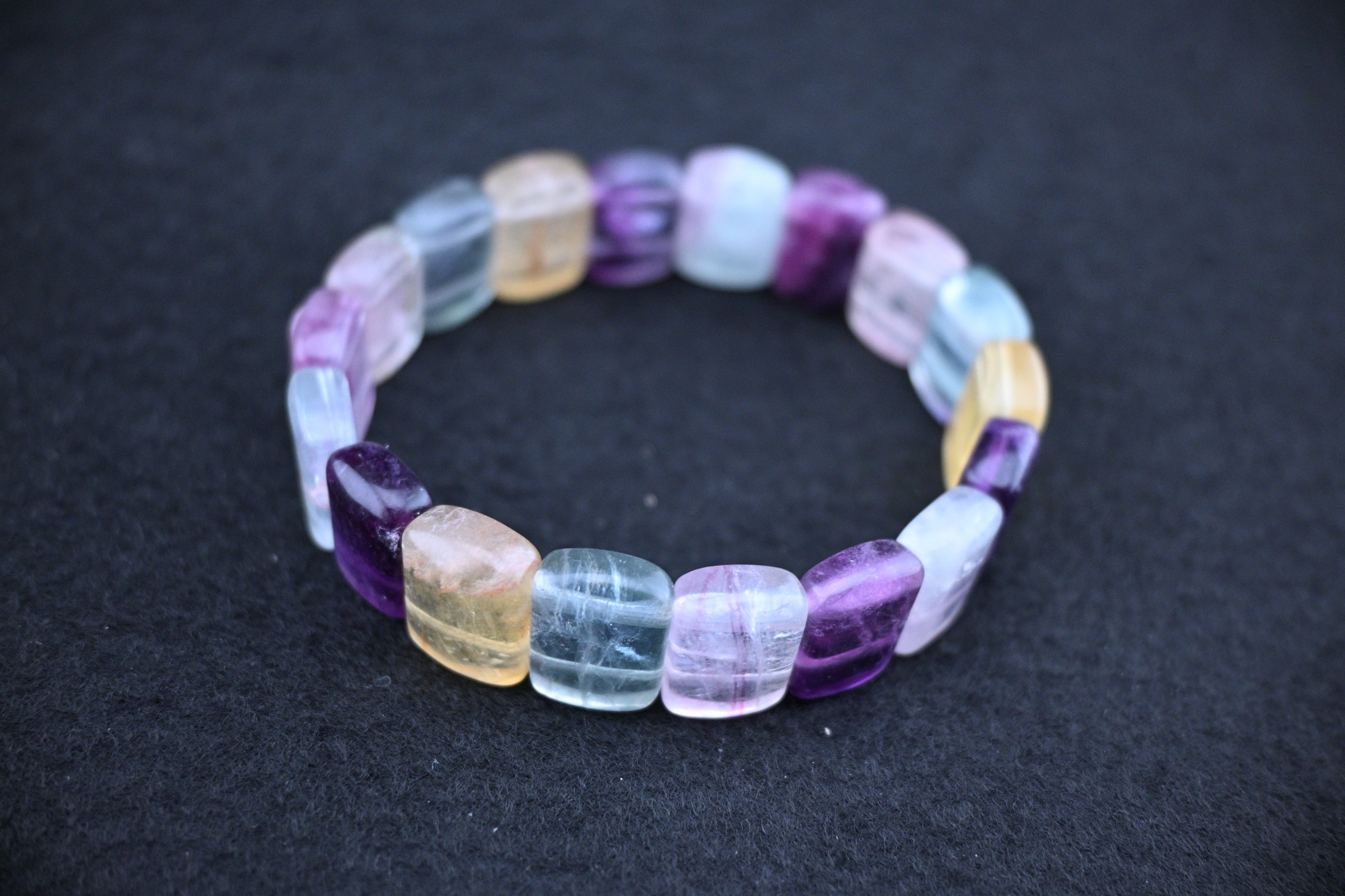 Flat Rainbow Fluorite Bracelet