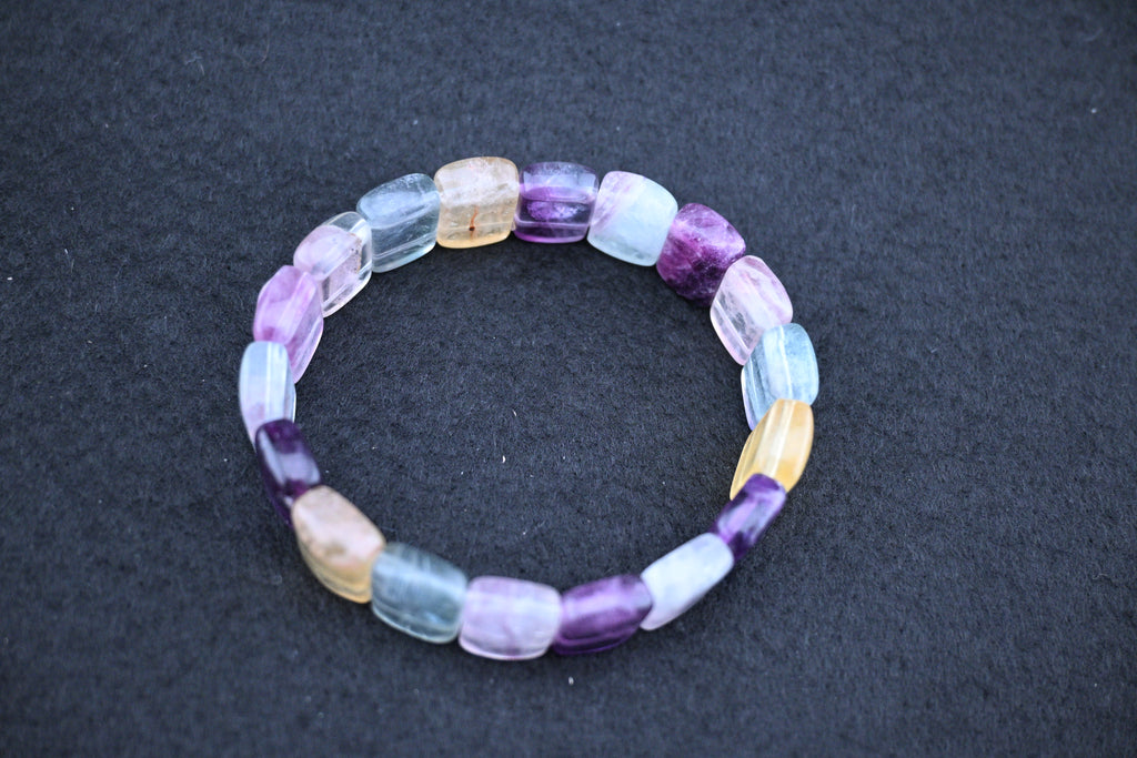 Flat Rainbow Fluorite Bracelet