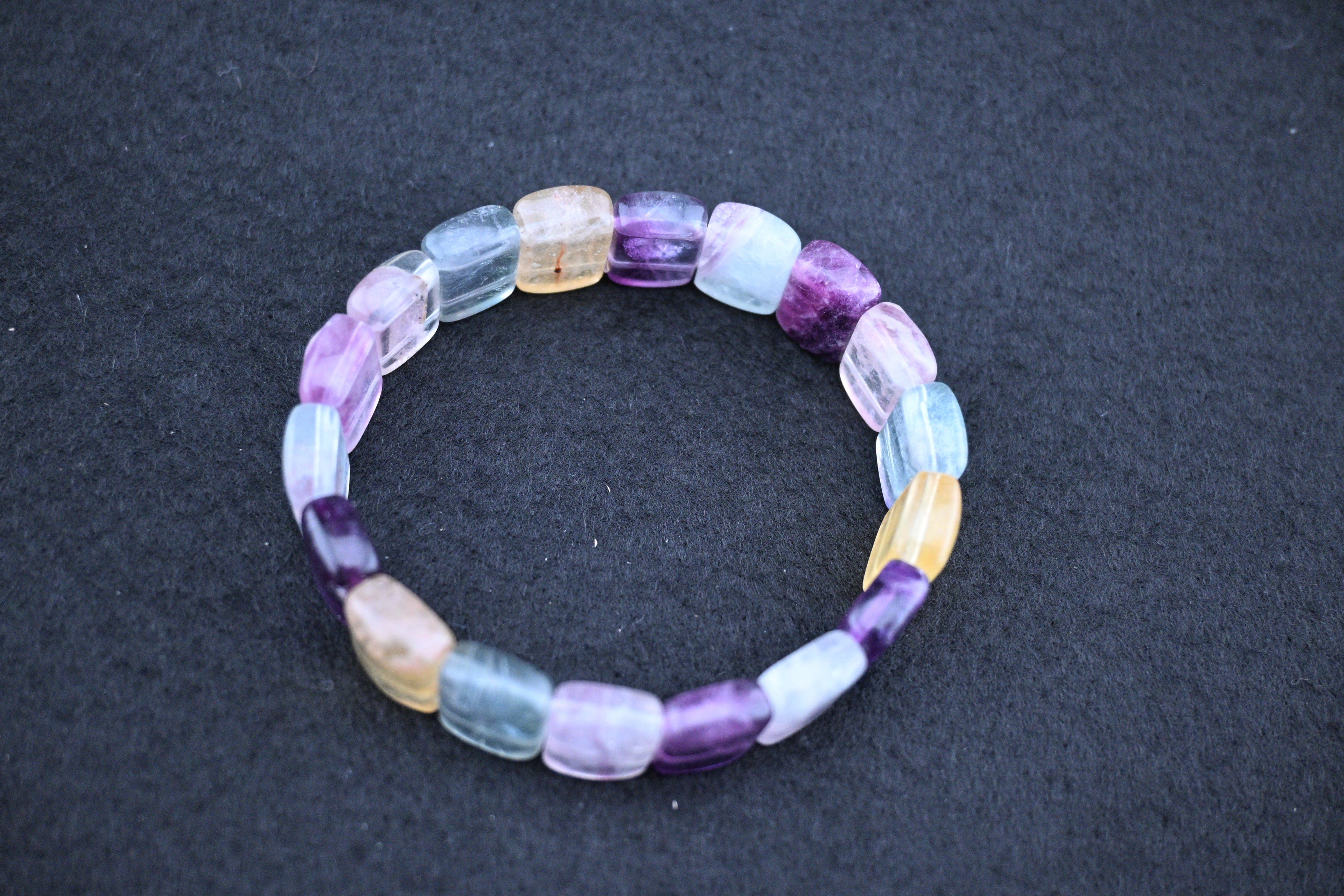 Flat Rainbow Fluorite Bracelet